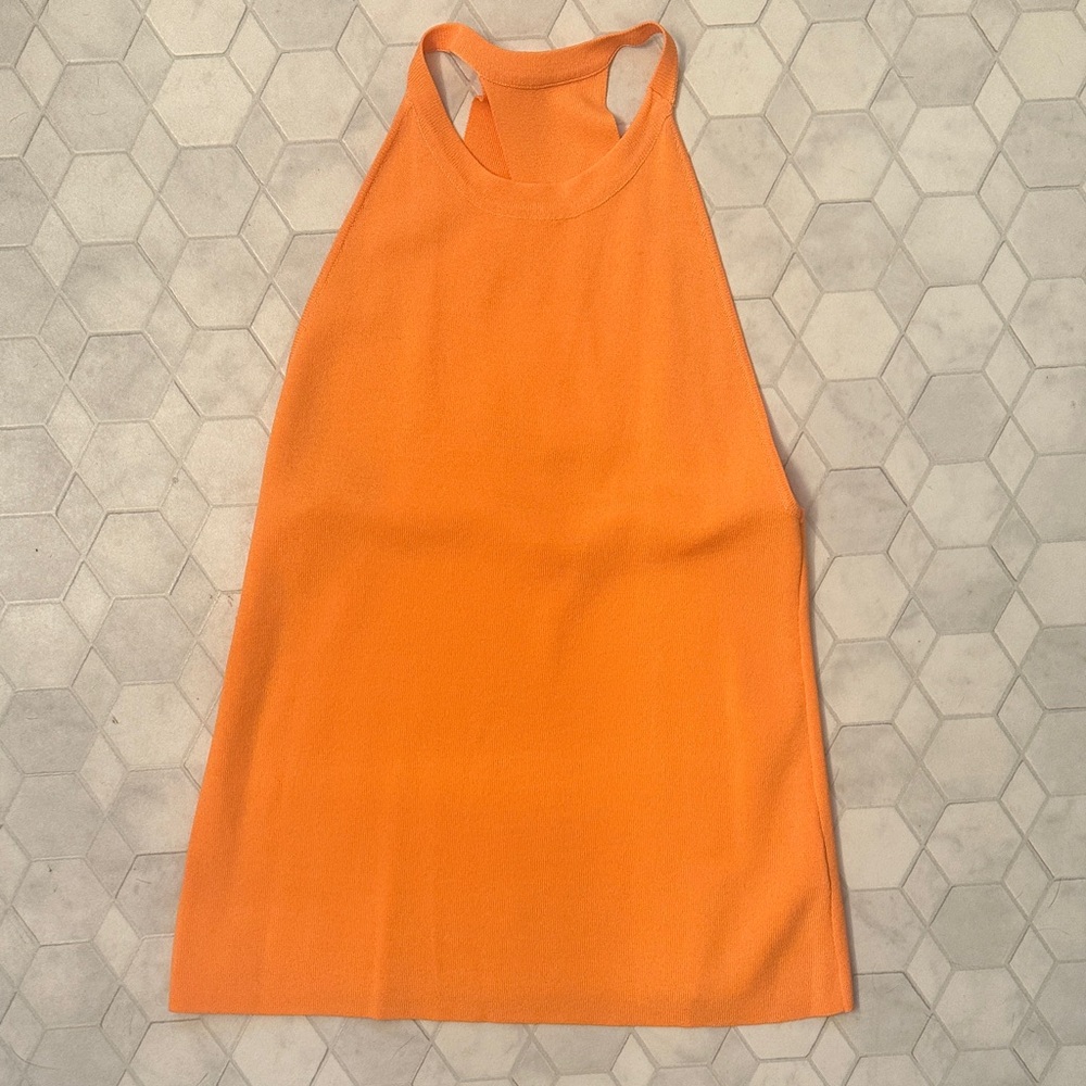 Ellison Vibrant Orange Halter Tank Top